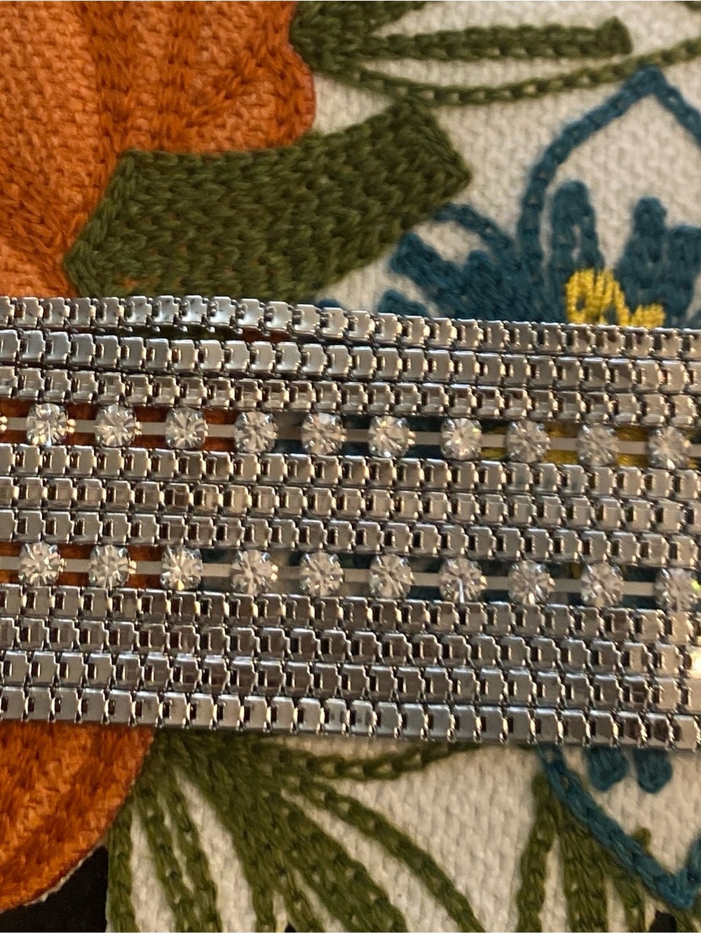 GANZ Silver-Tone Multi-Row Bracelet with Clear Rhinestones